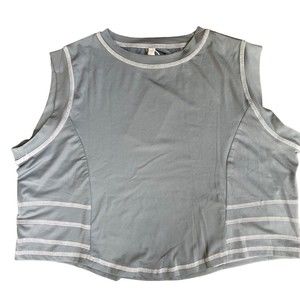 Halara Womens Sz Small Short Sleeve Tee T-Shirt Gray Cropped Sports Shirt NWT